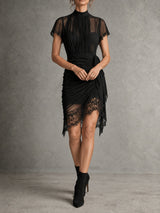 Noémie | Robe élégante en dentelle et mesh