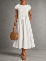 ROBE LÉGÈRE EN COTON DOUX AVEC POCHES