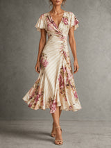 Rosalie | Robe midi fluide à imprimé floral élégant