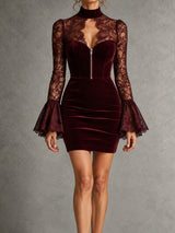 Virelisse – Robe élégante en velours et dentelle