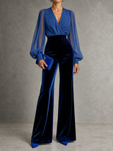 Odette | Combinaison en velours à manches en voile