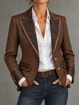 Camille™ | Blazer élégant à détails contrastés